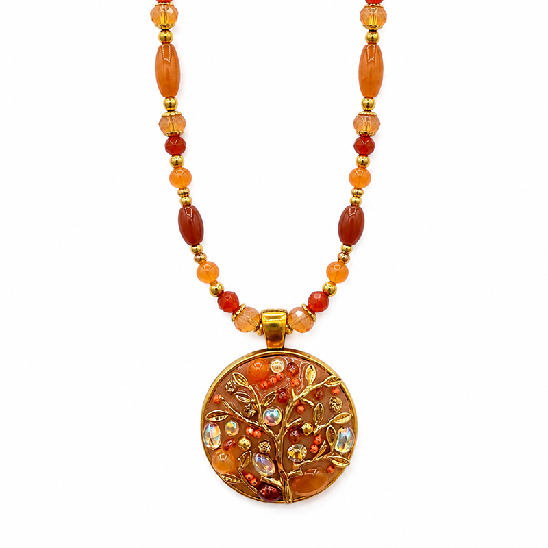 Peach Tree Large Circle Necklace