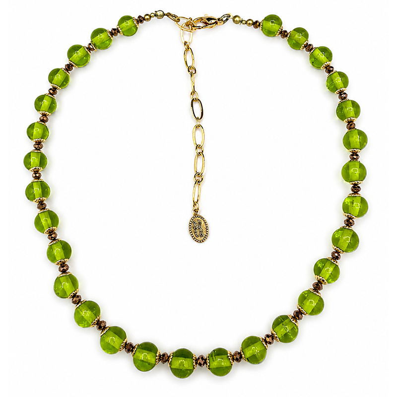 Glowing Green Beaded Necklace