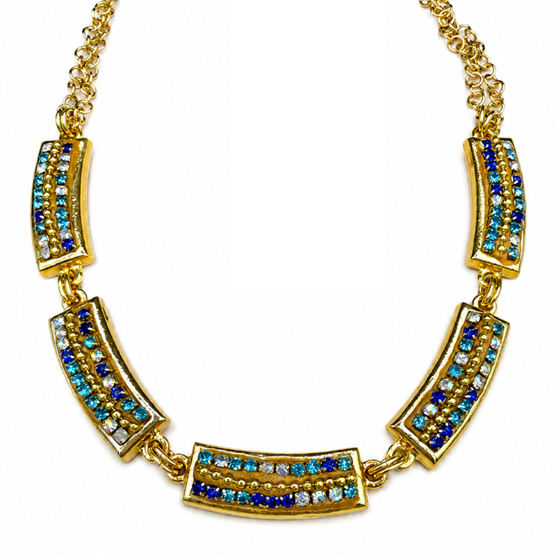 Green & Blue Multi Bar Necklace
