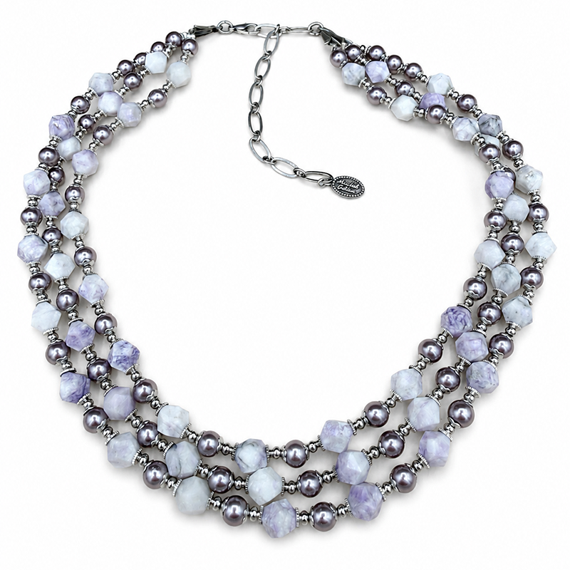 Icy Glass Beaded Necklace