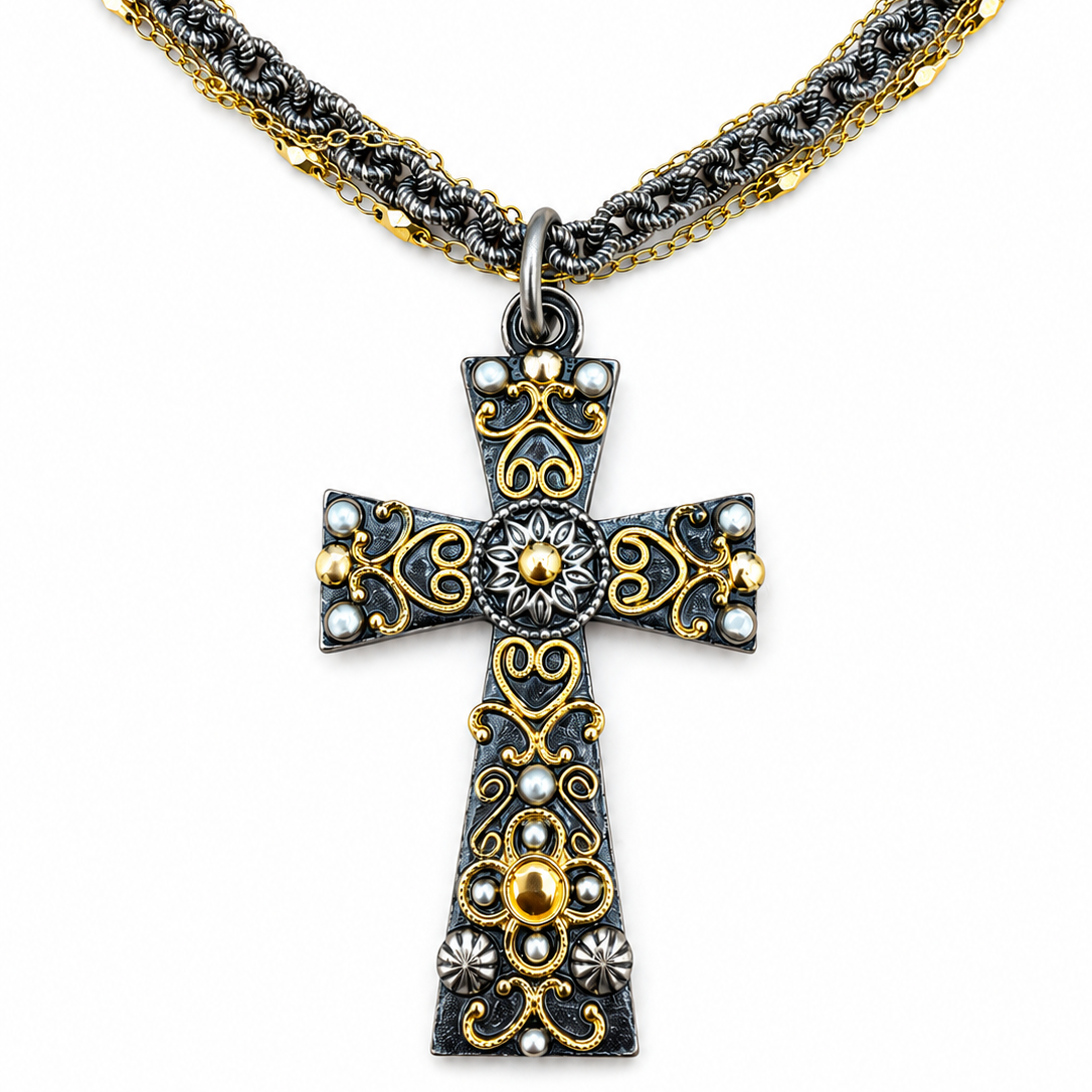 Metallika Cross Necklace