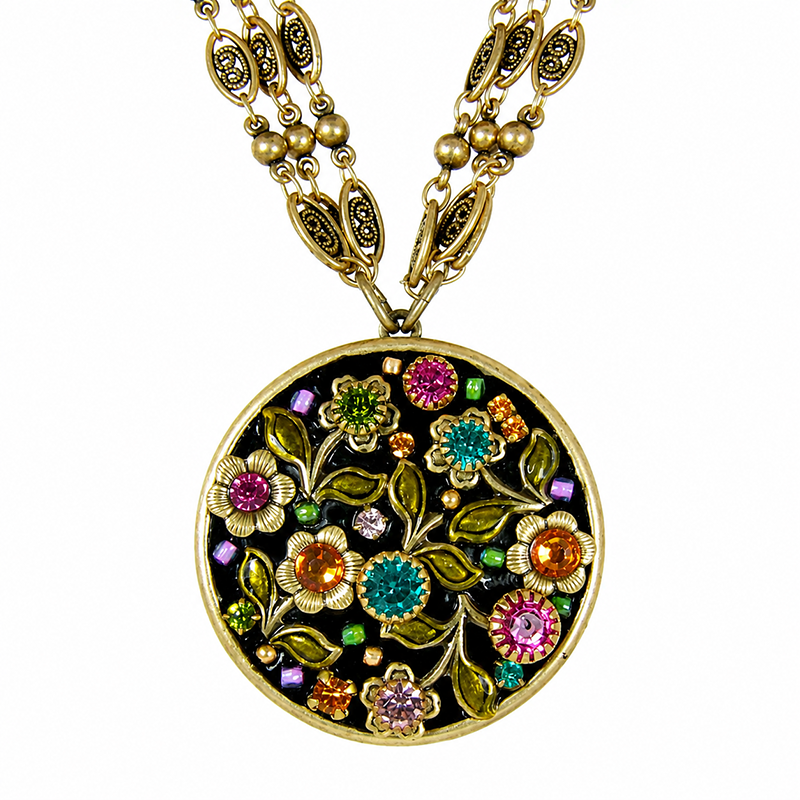 Midnight Garden Large Circle Necklace