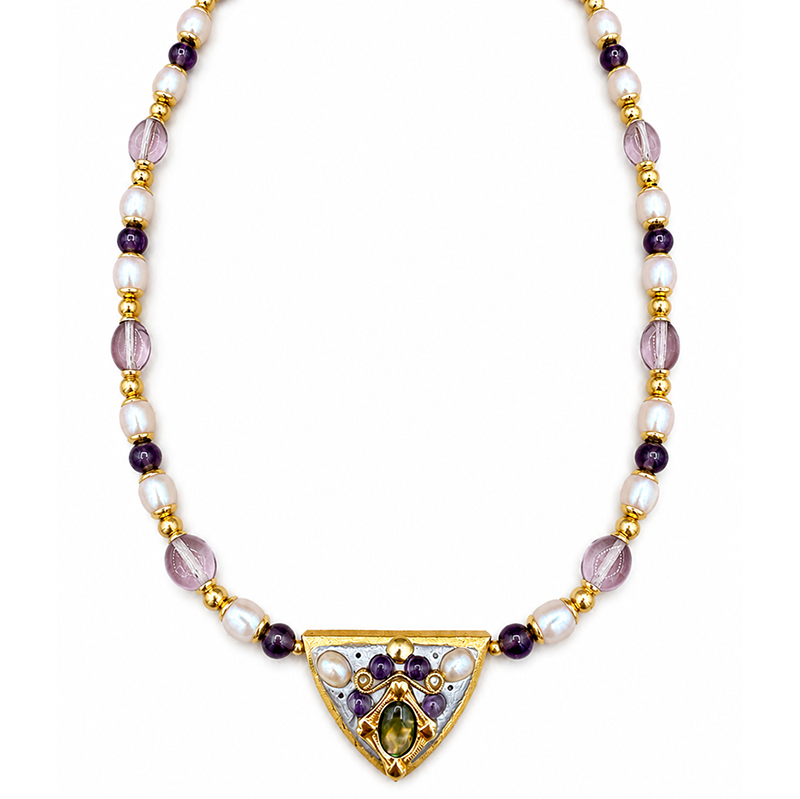 Amethyst Triangle Necklace