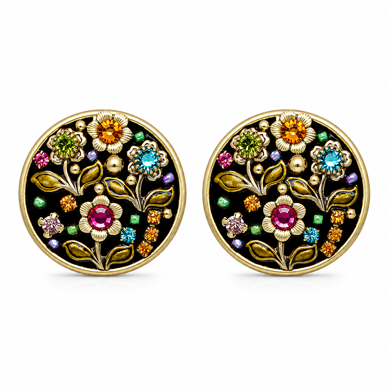 Midnight Garden Large Circle Earrings