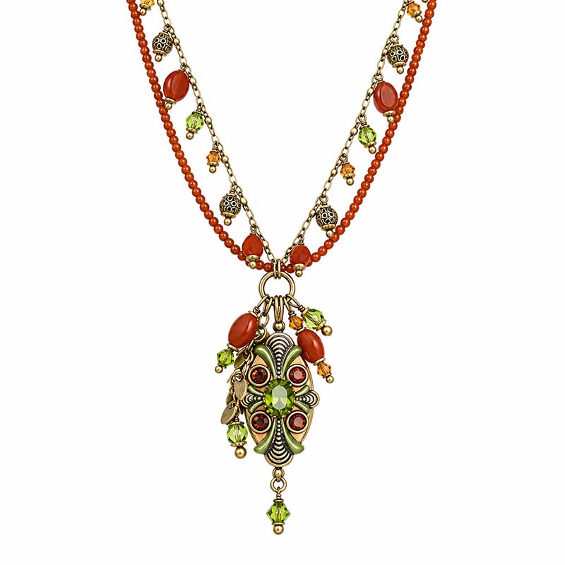 Arcadia Double Beaded Charm Necklace