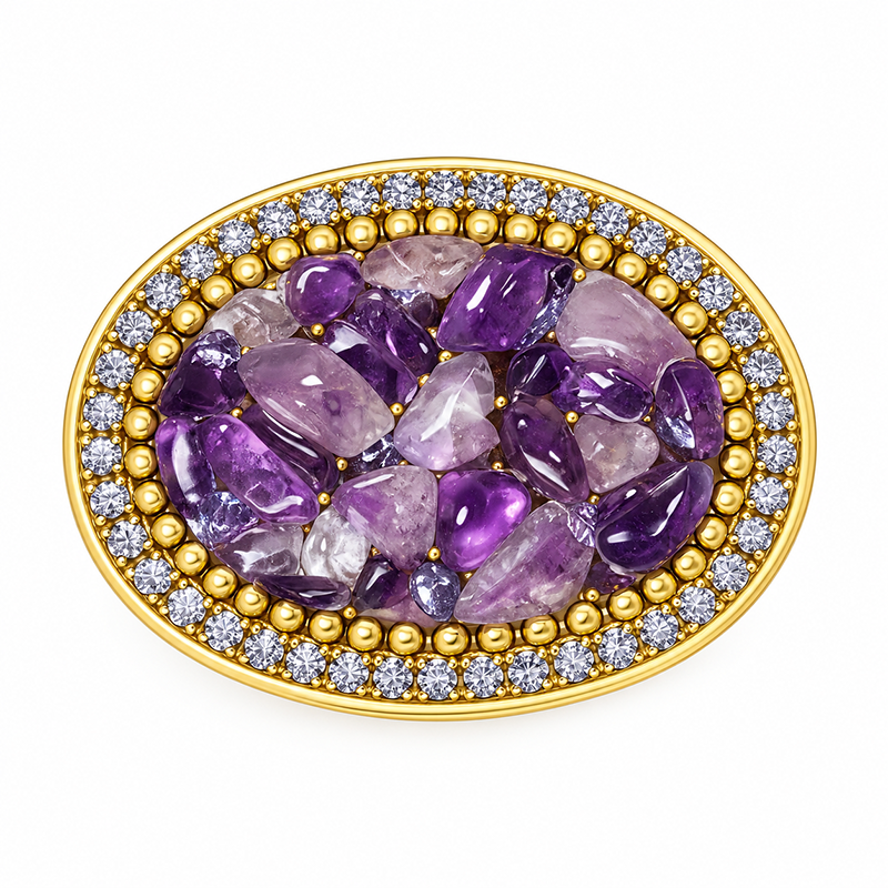 Violet Oval Pin