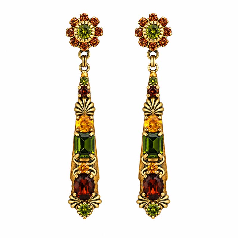 Arcadia Long Floral Earrings