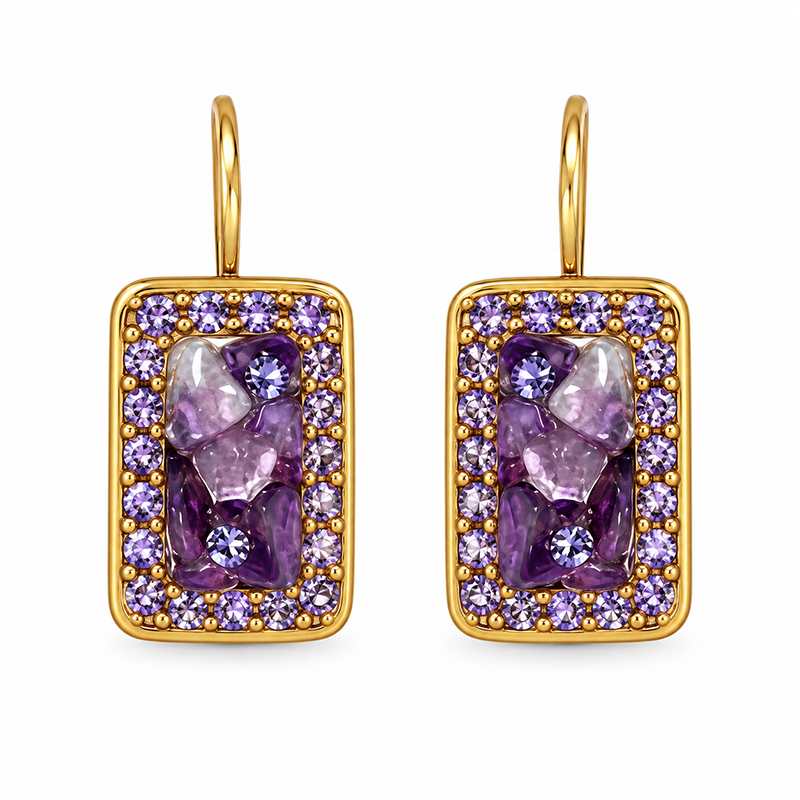 Violet Small Rectangle Earrings