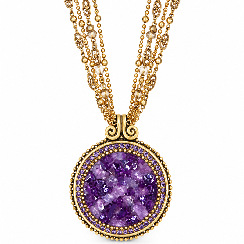 Violet Large Medallion Necklace