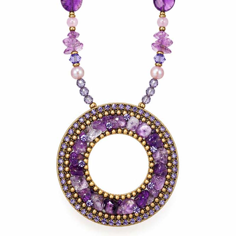 Violet Large Open Circle Necklace
