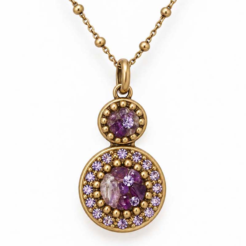 Violet Double Circle Necklace