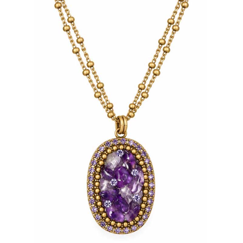Violet Oval Necklace