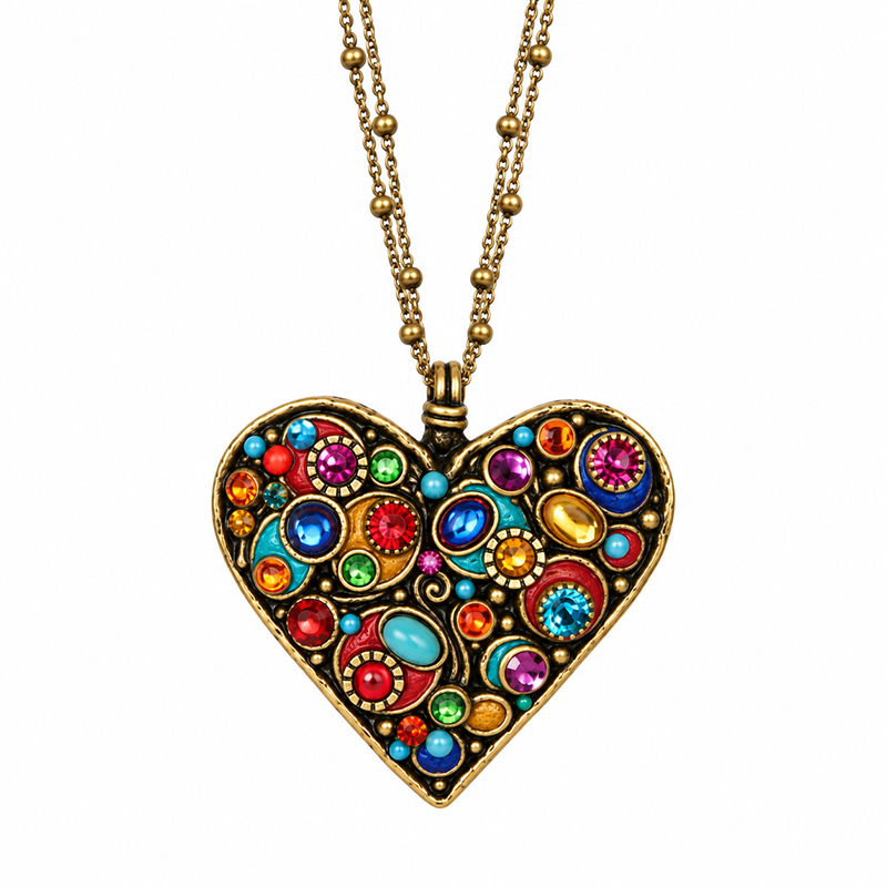 Large Confetti Heart Necklace