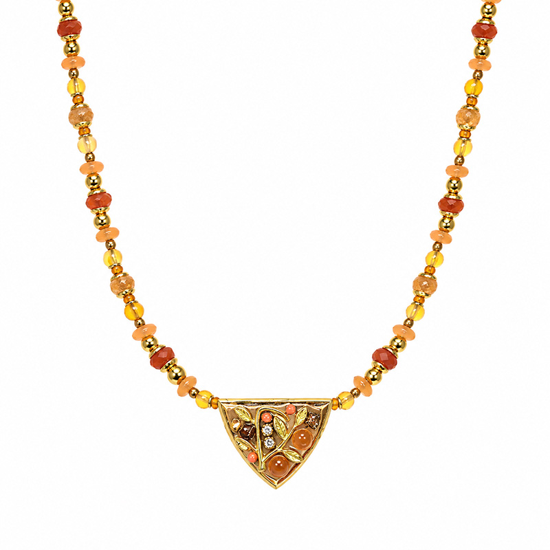 Peach Tree Triangle Necklace