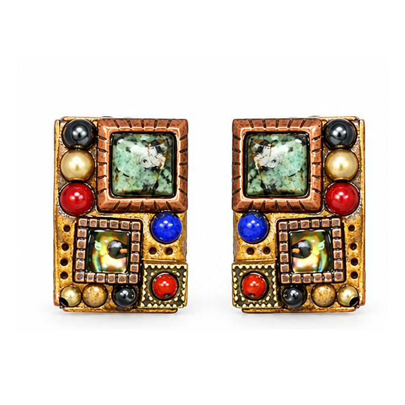 Bronze Age Rectangle Earrings