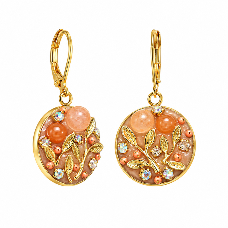 Peach Tree Circle Earrings