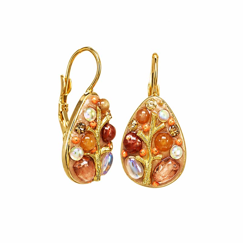 Peach Tree Drop Earrings