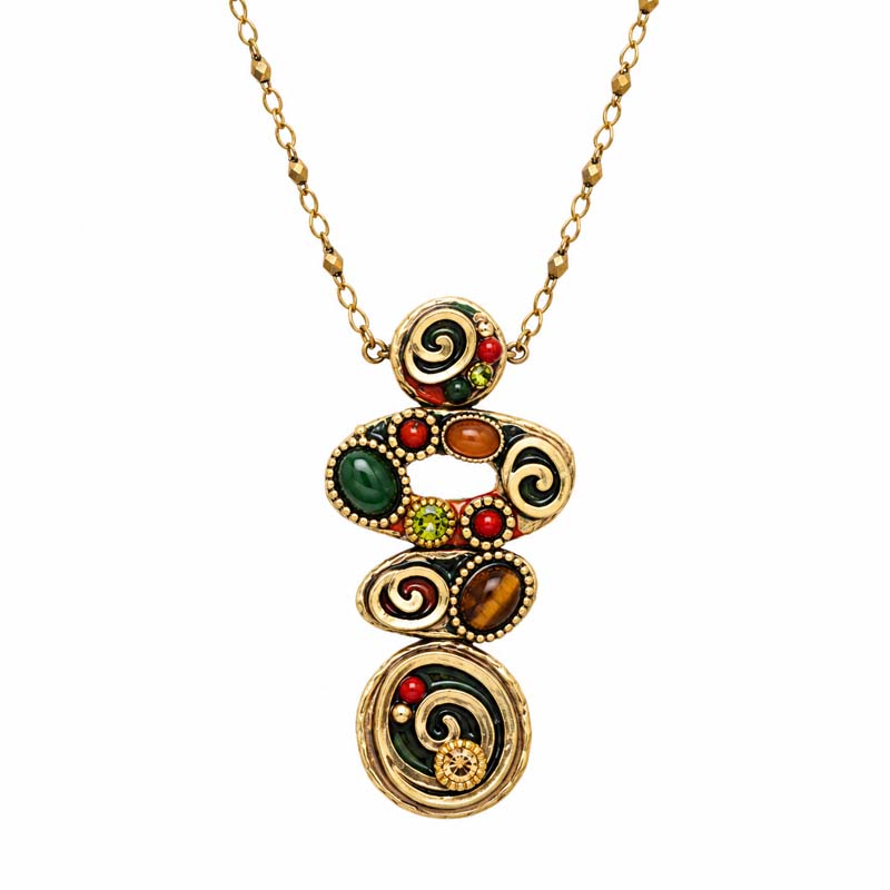 Evergreen Abstract Necklace