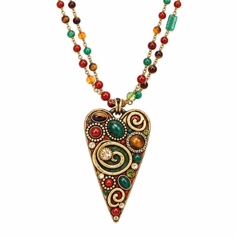 Evergreen Long Heart Necklace