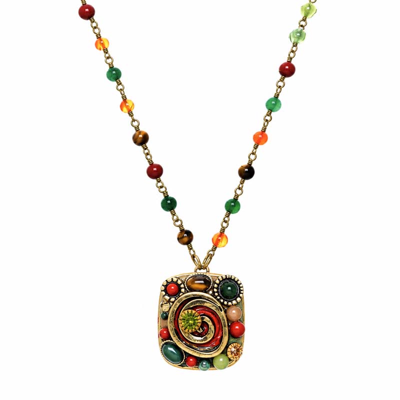 Evergreen Square Necklace