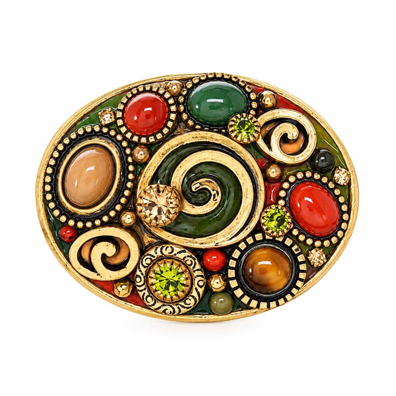 Evergreen Oval Brooch