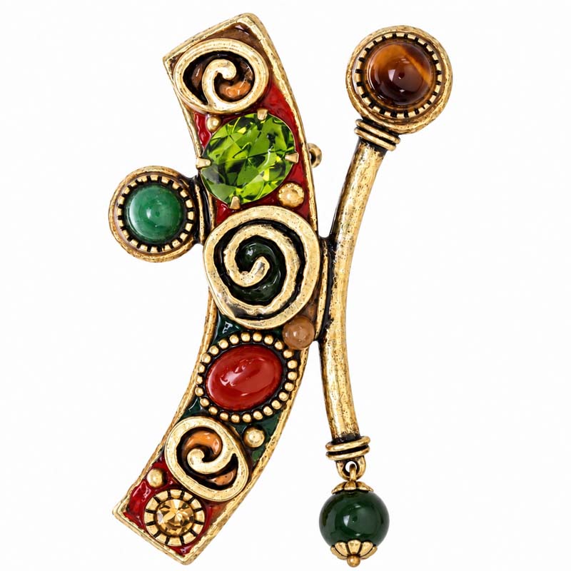 Evergreen Abstract Brooch