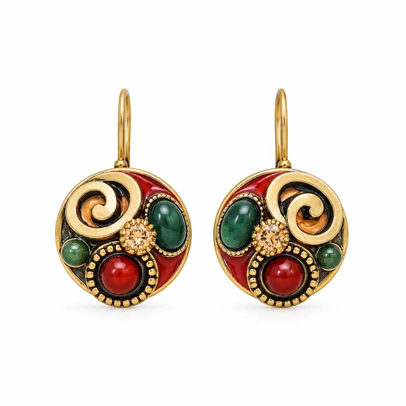 Evergreen Circle Earrings II