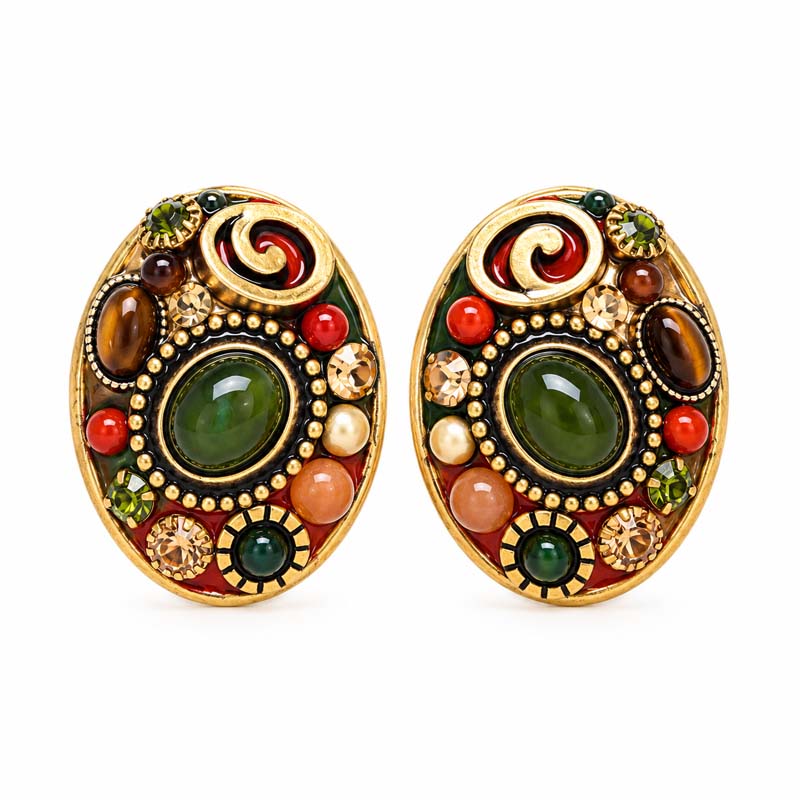 Evergreen Oval Earrings II