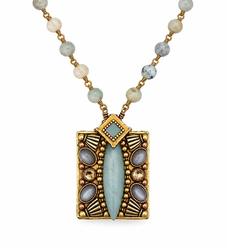 Amazonite Large Square Necklace