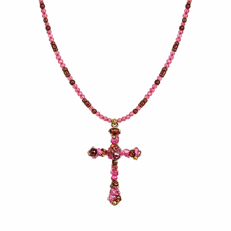 Amethyst Crystal Cross Necklace