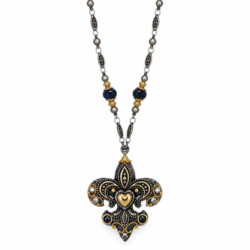 Metallika Fleur De Lis Necklace