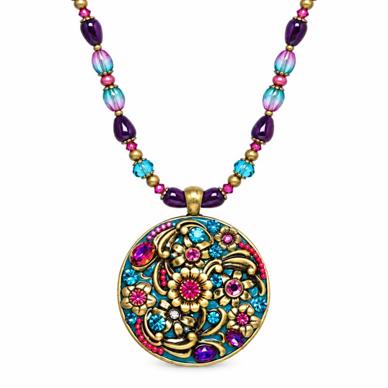 Teal Circle Necklace