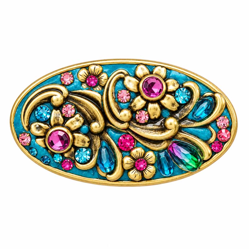 Teal Oval Brooch