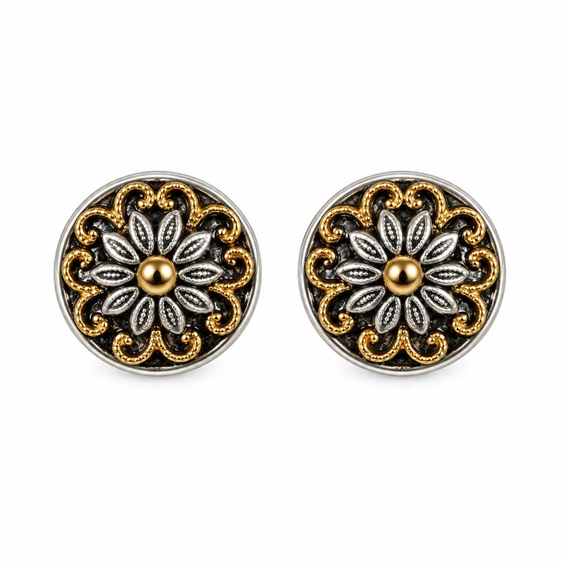 Metallika Circle Post/Clip Earrings