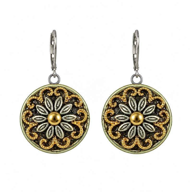Metallika Circle Dangle Earrings