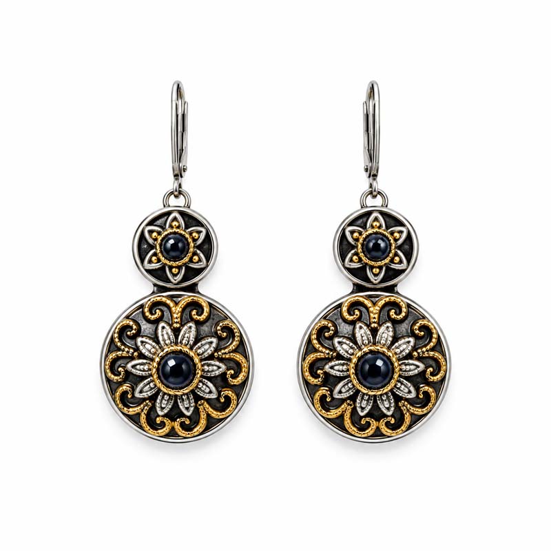 Metallika Double Circle Earrings