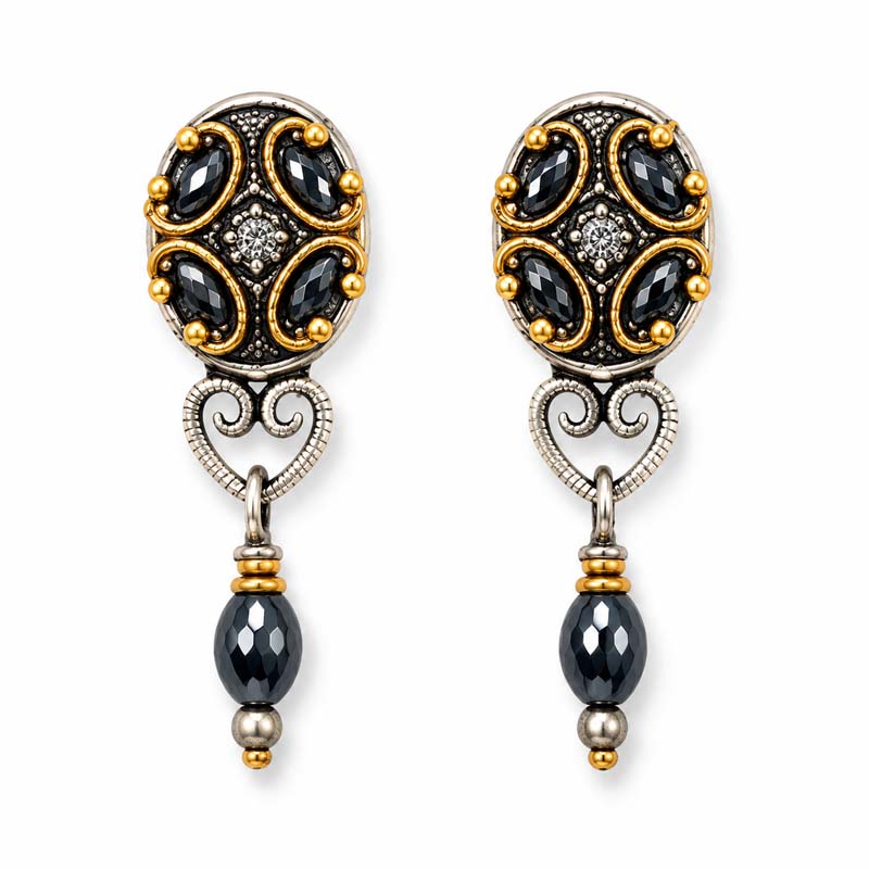 Metallika Oval Dangle Earrings