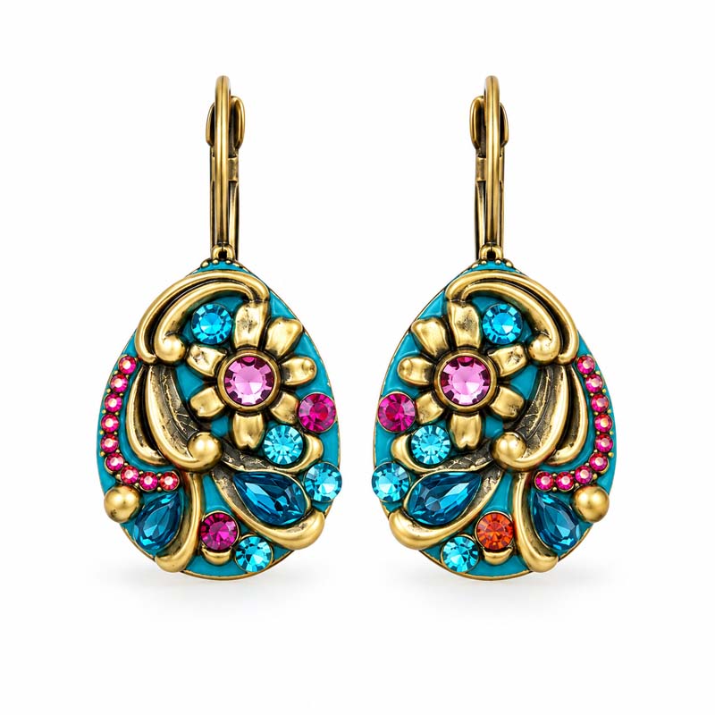 Teal Drop Earrings