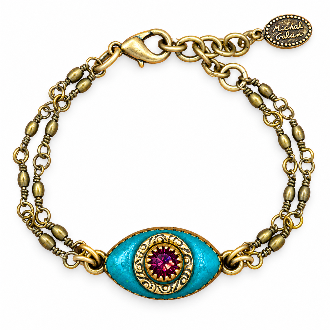 Turquoise & Fuchsia Evil Eye Bracelet