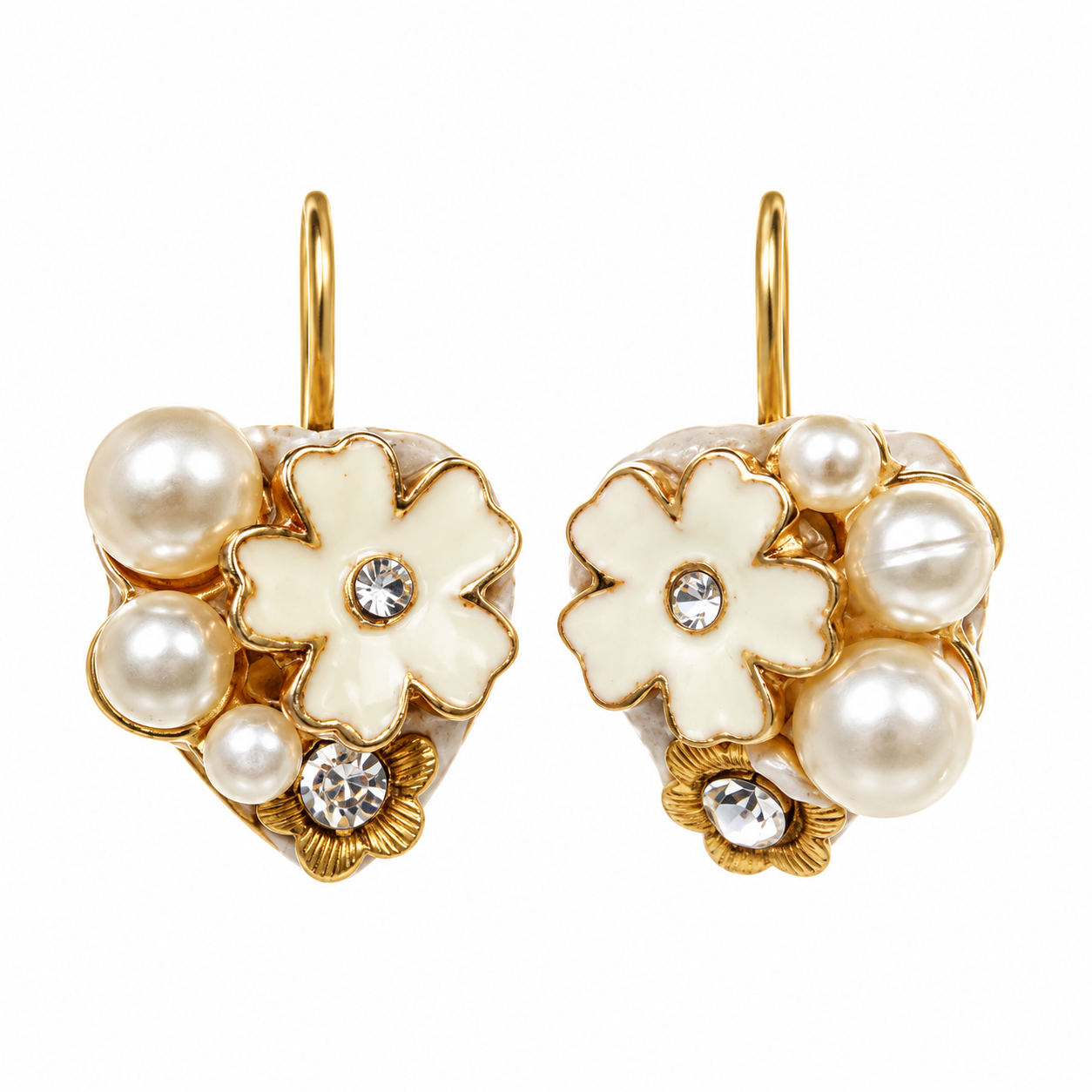 Bubbly Pearl Heart Earrings
