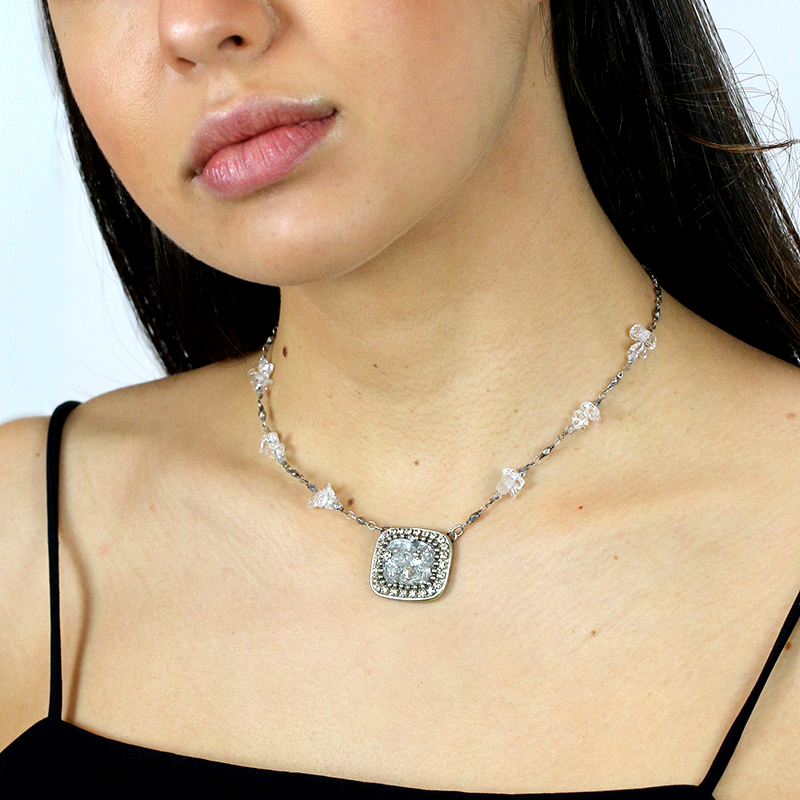 Icy Dreams Rectangle Necklace
