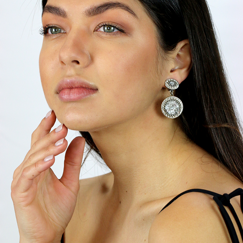 Icy Dreams Double Circle Clip Earrings