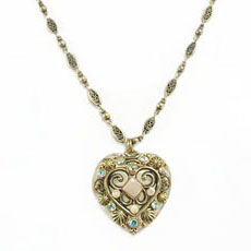 River Stone Heart Necklace